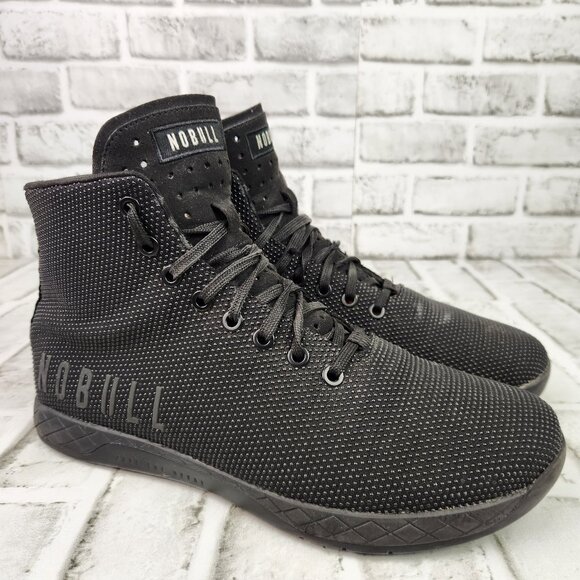 NO BULL Mesh Black High Top Workout Trainers Shoes Sneakers Men 8 Women 9.5 NEW Nobull black high top - Gem main image 2